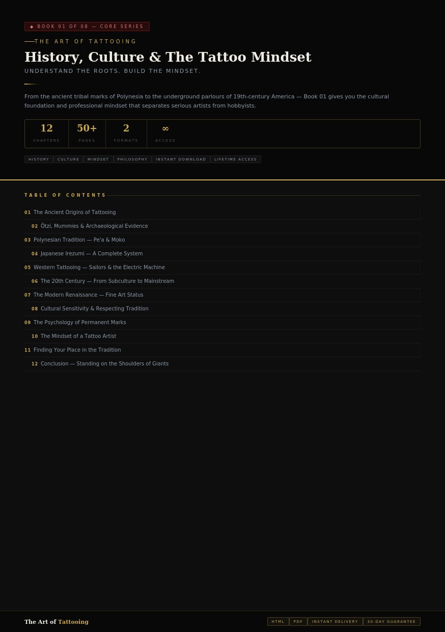 Book 01 — History, Culture & The Tattoo Mindset